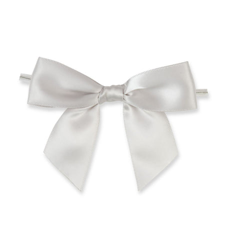 Pewter - Bow with Twist Tie - 3-1/2" Width Bow - 4" Twist Tie