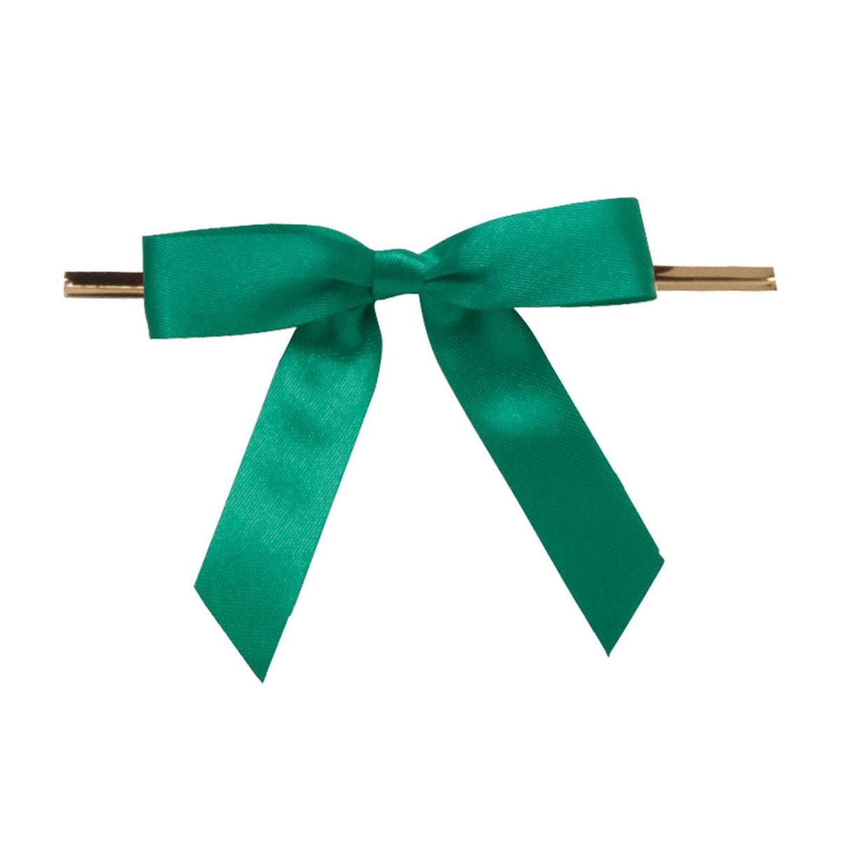 Green - Bow with Twist Tie - 3" Width Bow - 4" Twist Tie
