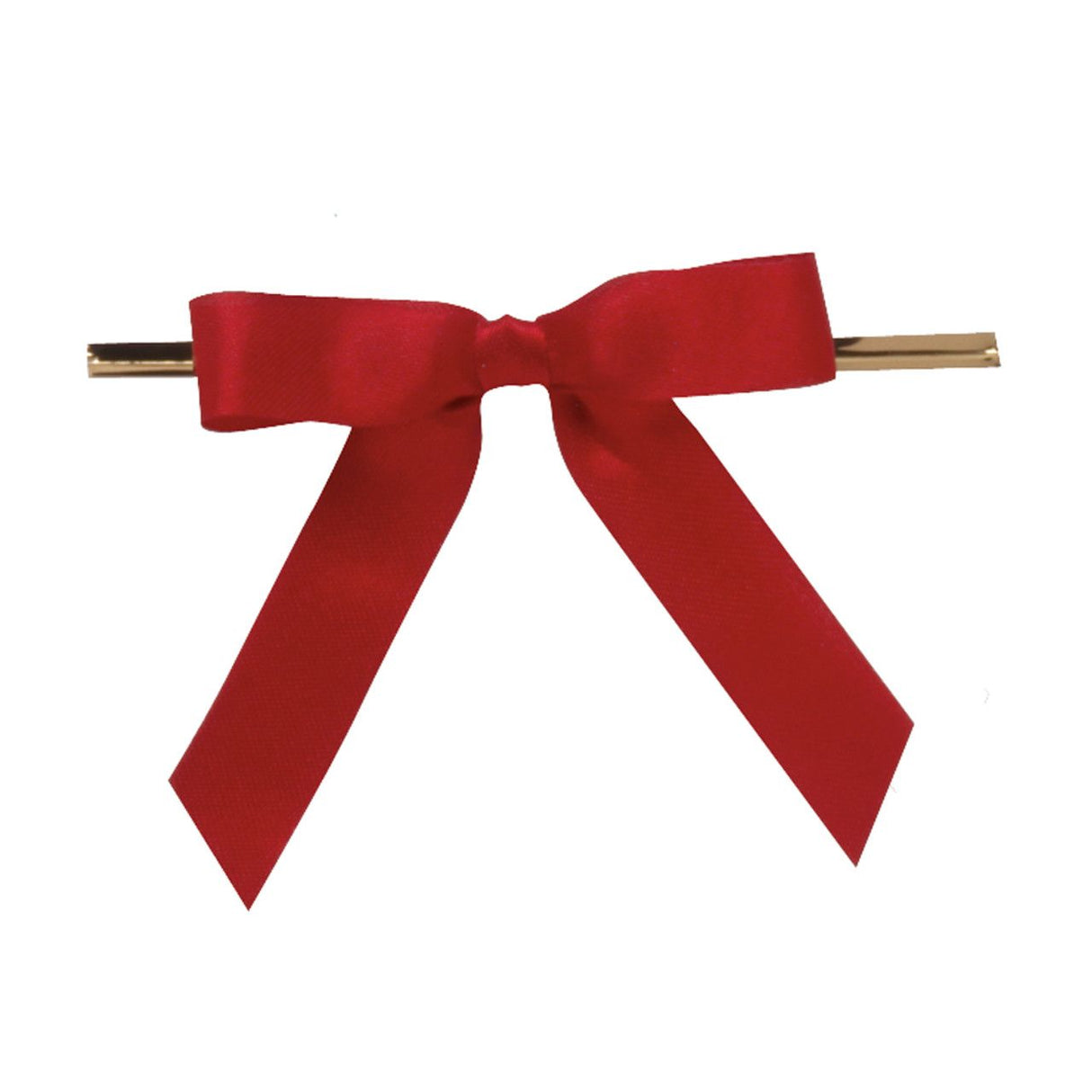 Red - Bow with Twist Tie - 2-3/4" Width Bow - 4" Twist Tie