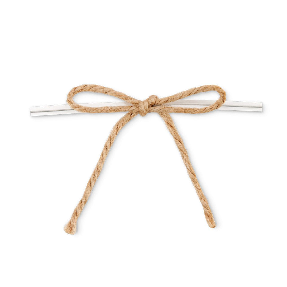 Natural - Twine Pre-Tied Bow w/ Twist Tie - 2-1/2" Width Bow - 4" Twist Tie