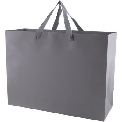 Uptown Charcoal- Twill Ribbon Handle Gift Bag - 16 x 6 x 12"
