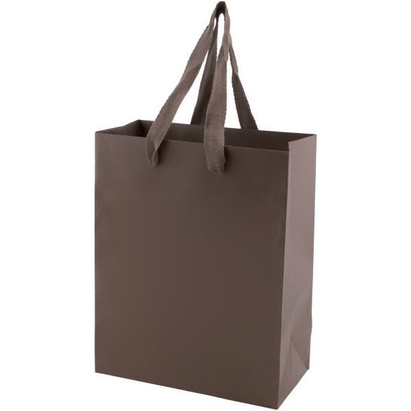 Uptown Chocolate- Twill Ribbon Handle Gift Bag - 8 x 4 x 10"