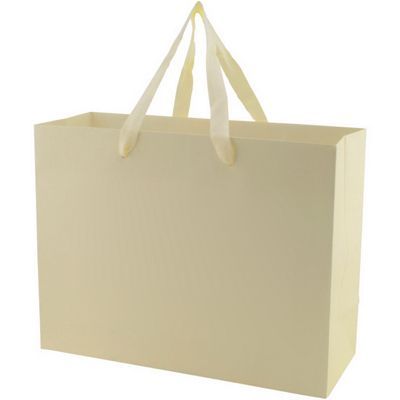 Uptown Ivory- Twill Ribbon Handle Gift Bag - 13 x 5 x 10"