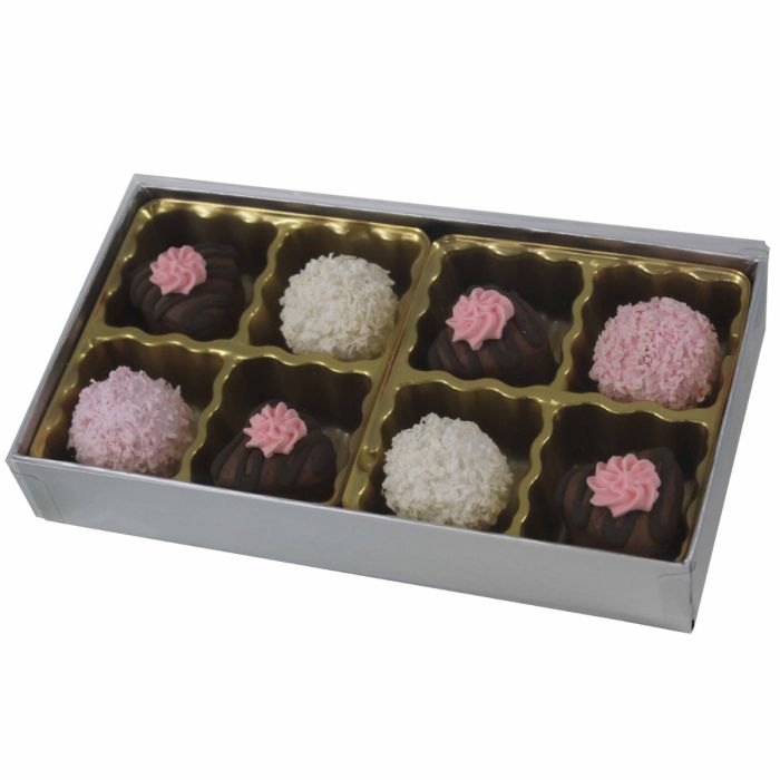 Silver Silk Clear Lid Rigid Candy Boxes