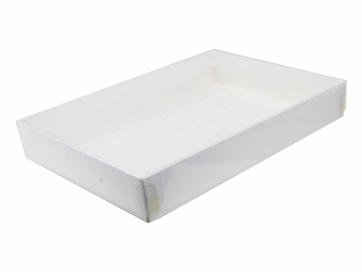 White Swirl Base / Clear Lid - Presentation Box - 6-9/16 x 4-13/16 x 1"