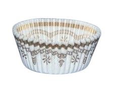 White/Gold Design - Baking Cup - 1-3/8 (Dia) x 3/4" (H)