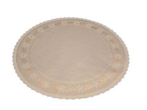 White/Gold Design - Round Cake Doilie - 14-1/8" Round