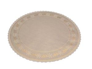 White/Gold Design - Round Cake Doilie - 16-1/2" Round