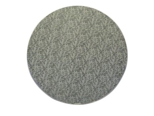 Rose Design Embossed Silver Foil - Round Cake Drum - 12" Round