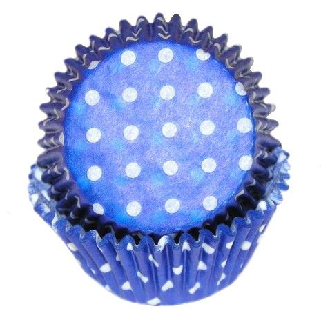 Polka Dot Blue - Baking Cup - 2" (Dia) x 1-1/4" (H)