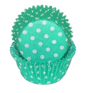 Polka Dot Green - Baking Cup - 2" (Dia) x 1-1/4" (H)