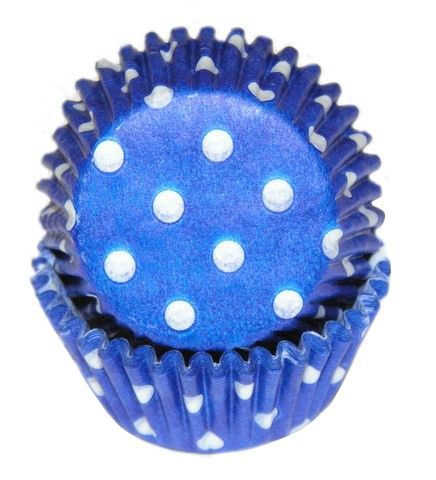 Polka Dot Blue - Baking Cup - 1-3/8 (Dia) x 3/4" (H)