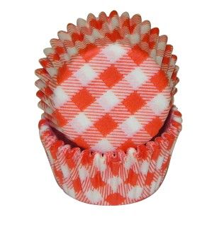 Gingham Orange - Baking Cup - 1-3/8 (Dia) x 3/4" (H)