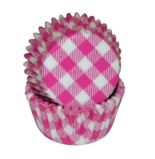 Gingham Hot Pink - Baking Cup - 1-3/8 (Dia) x 3/4" (H)