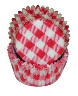 Gingham Red - Baking Cup - 1-3/8 (Dia) x 3/4" (H)