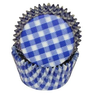 Gingham Blue - Baking Cup - 2" (Dia) x 1-1/4" (H)