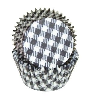Gingham Black - Baking Cup - 2" (Dia) x 1-1/4" (H)