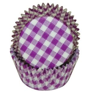 Gingham Purple - Baking Cup - 2" (Dia) x 1-1/4" (H)