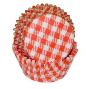 Gingham Orange - Baking Cup - 2" (Dia) x 1-1/4" (H)