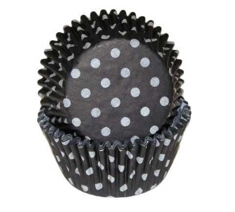 Polka Dot Black - Baking Cup - 2" (Dia) x 1-1/4" (H)