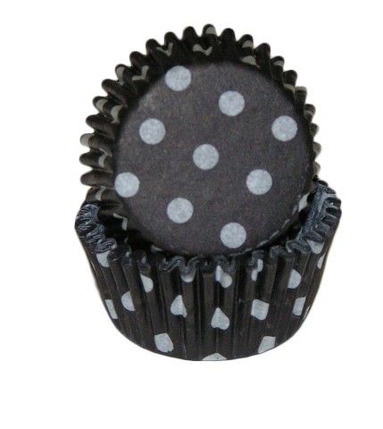Polka Dot Black - Baking Cup - 1-3/8 (Dia) x 3/4" (H)