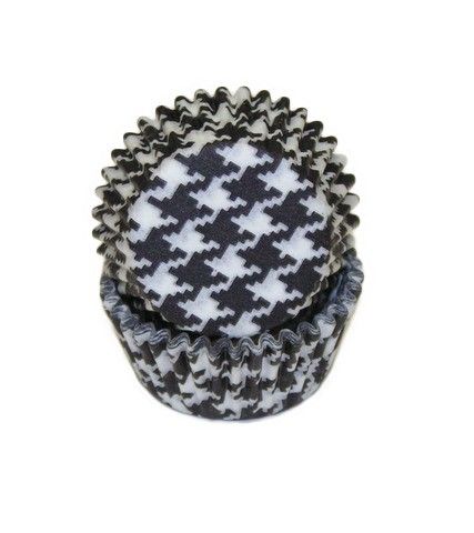 Houndstooth Black - Baking Cup - 1-3/8 (Dia) x 3/4" (H)