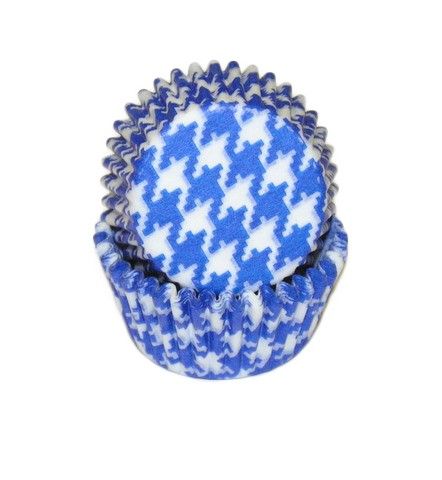 Houndstooth Blue - Baking Cup - 1-3/8 (Dia) x 3/4" (H)