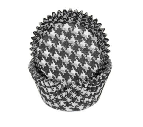 Houndstooth Black - Baking Cup - 2" (Dia) x 1-1/4" (H)