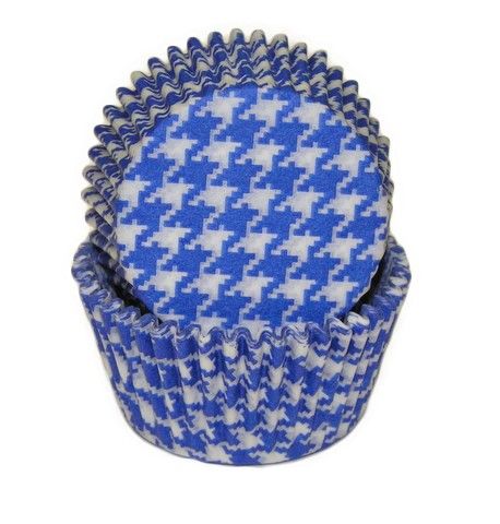 Houndstooth Blue - Baking Cup - 2" (Dia) x 1-1/4" (H)