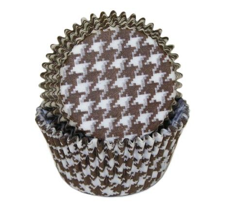 Houndstooth Brown - Baking Cup - 2" (Dia) x 1-1/4" (H)