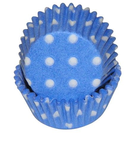 Polka Dot Light Blue - Baking Cup - 1-3/8 (Dia) x 3/4" (H)