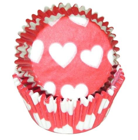 Heart Red - Baking Cup - 2" (Dia) x 1-1/4" (H)