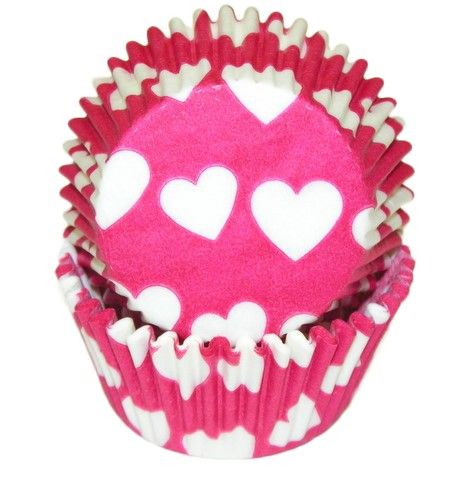 Heart Hot Pink - Baking Cup - 2" (Dia) x 1-1/4" (H)
