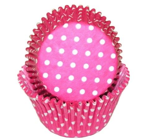Polka Dot Hot Pink - Baking Cup - 2-1/2 (Dia) x 1-7/8" (H)