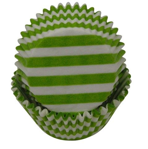 Lime Green Stripe - Baking Cup - 2" (Dia) x 1-1/4" (H)