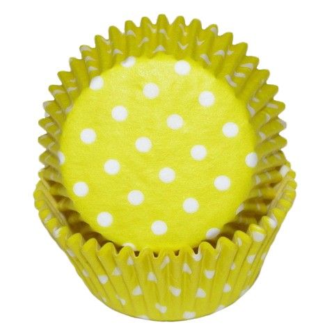 Polka Dot Yellow - Baking Cup - 2" (Dia) x 1-1/4" (H)