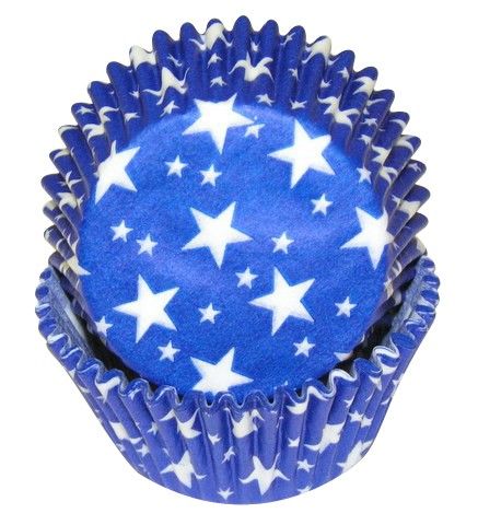 Star Blue - Baking Cup - 2" (Dia) x 1-1/4" (H)