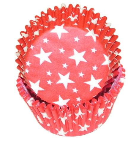 Star Red - Baking Cup - 2" (Dia) x 1-1/4" (H)
