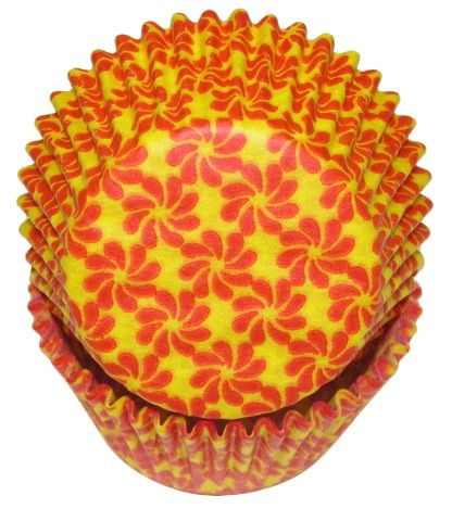 Pinwheel Yellow W/Red - Baking Cup - 2" (Dia) x 1-1/4" (H)