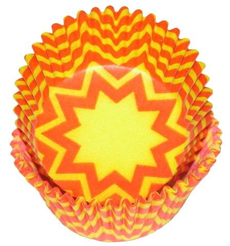 Chevron Orange W/ Yellow - Baking Cup - 2" (Dia) x 1-1/4" (H)