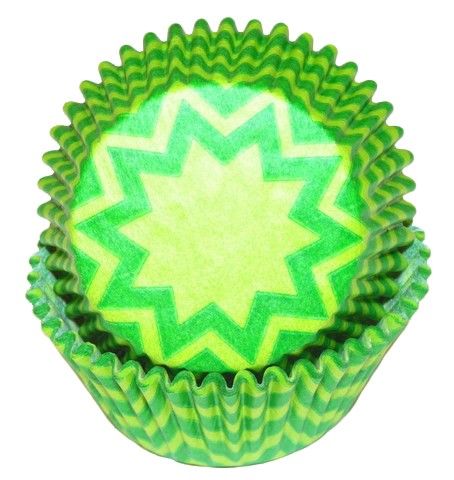Chevron Lime W/ Green - Baking Cup - 2" (Dia) x 1-1/4" (H)
