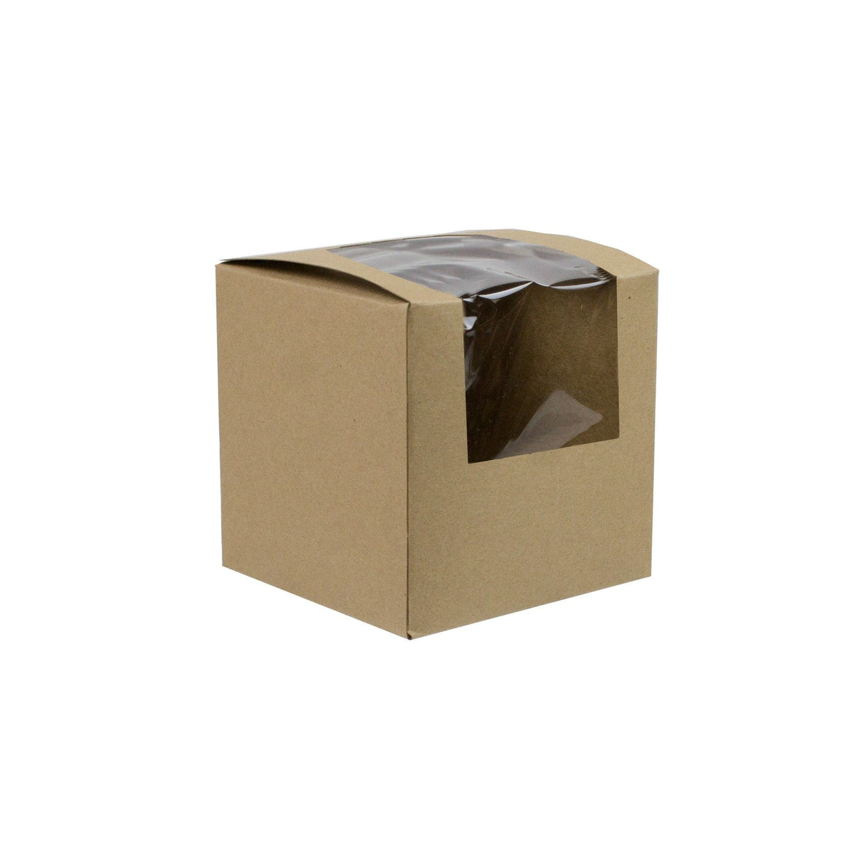 Kraft - View It Window Bakery Box - 4 x 4 x 4"