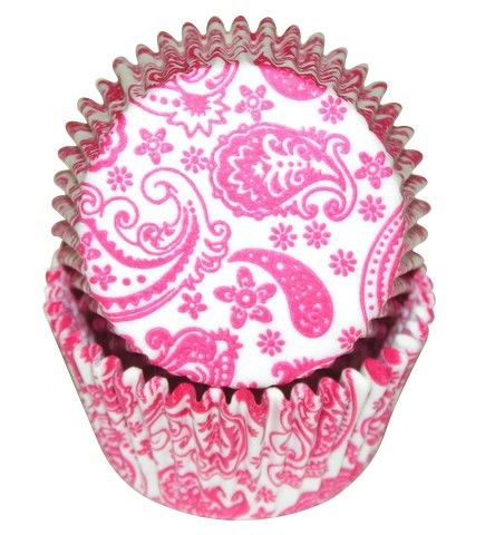 Hot Pink Paisley - Baking Cup - 2" (Dia) x 1-1/4" (H)