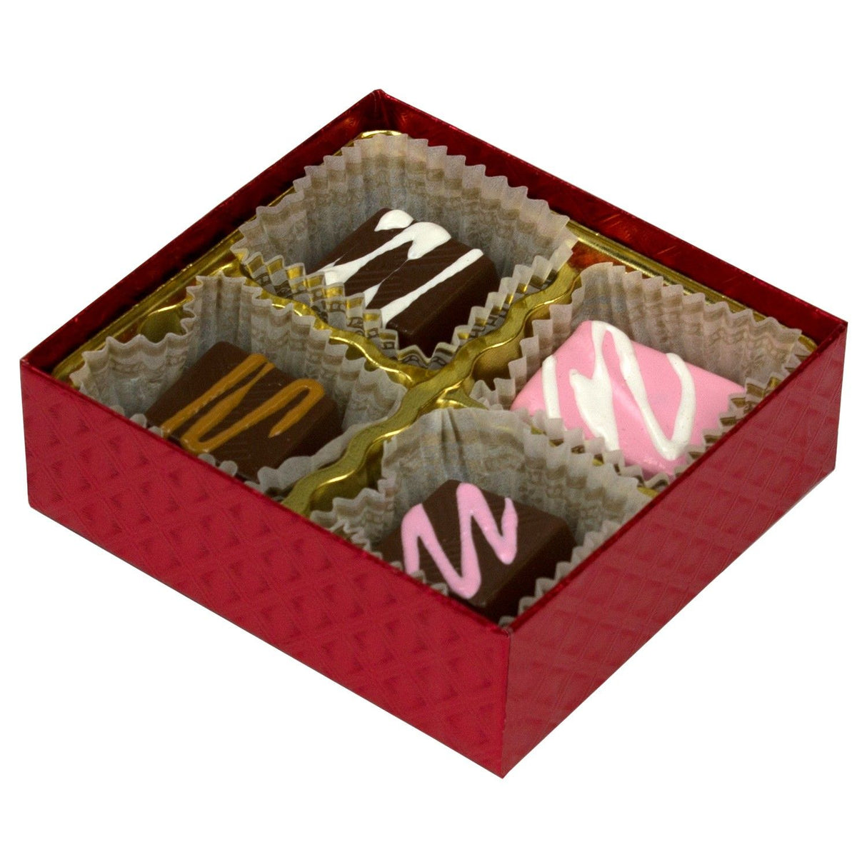 Red Diamond - Clear Lid - Rigid Candy Box - Lid & Base - (1/8 lb) 3-1/2 x 3-1/4 x 1-1/8"