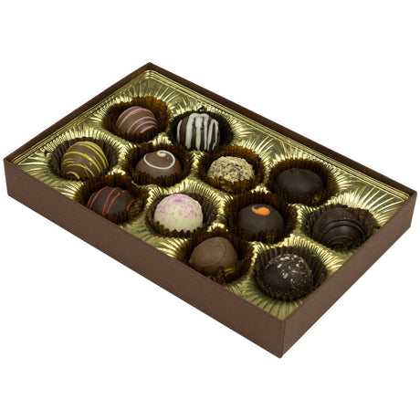 Cocoa - Clear Lid - Rigid Candy Box - Lid & Base - (1/2 lb) 8-1/8 x 5-1/4 x 1-1/8"