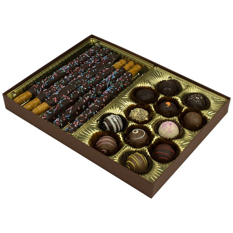 Cocoa - Clear Lid - Rigid Candy Box - Lid & Base - (1 lb) 10-1/2 x 8-1/8 x 1-1/8"