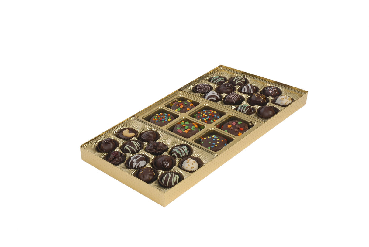 Gold Diamond - Clear Lid - Rigid Candy Box - Lid & Base - (1-1/2 lb) 15-3/4 x 8-1/8 x 1-1/8"