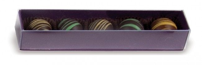 Aubergine/Clear Lid - Long Candy Box - (5 Pc.) 6-7/8 x 1-1/4 x 1-1/8"