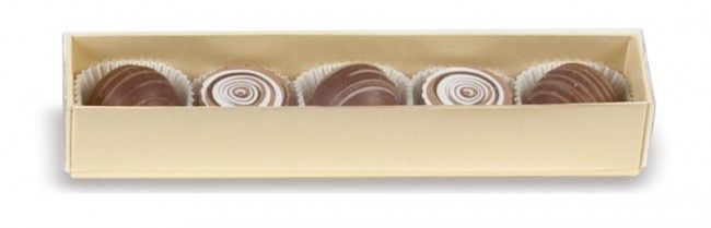 Cream/Clear Lid - Long Candy Box - (5 Pc.) 6-7/8 x 1-1/4 x 1-1/8"
