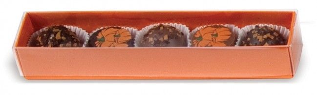 Orange/Clear Lid - Long Candy Box - (5 Pc.) 6-7/8 x 1-1/4 x 1-1/8"